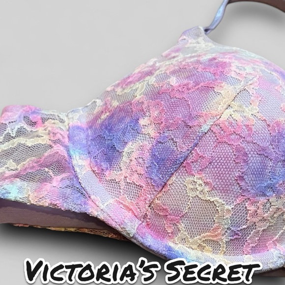 Victoria Secret Bra Watercolor Pastel Colored Lace design and adjustable straps. - Picture 2 of 6